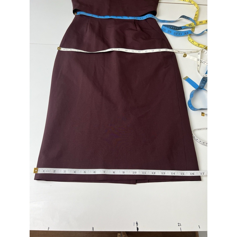 J CREW Aubergine Stretch Refined Wool Overlay Sheath Dress sz US Size 0 - Picture 12 of 15